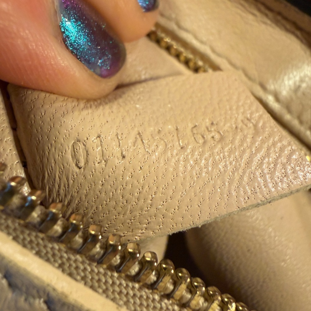 Chloe Blue, Black and Tan Shoulder Bag with Gold Accent - Picture 5 of 5